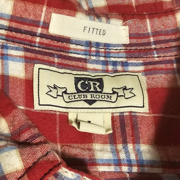 CLUB Room Flannel Long-Sleeve Fitted Button-Down Shirt for Men Size Large - Picture 3 of 5